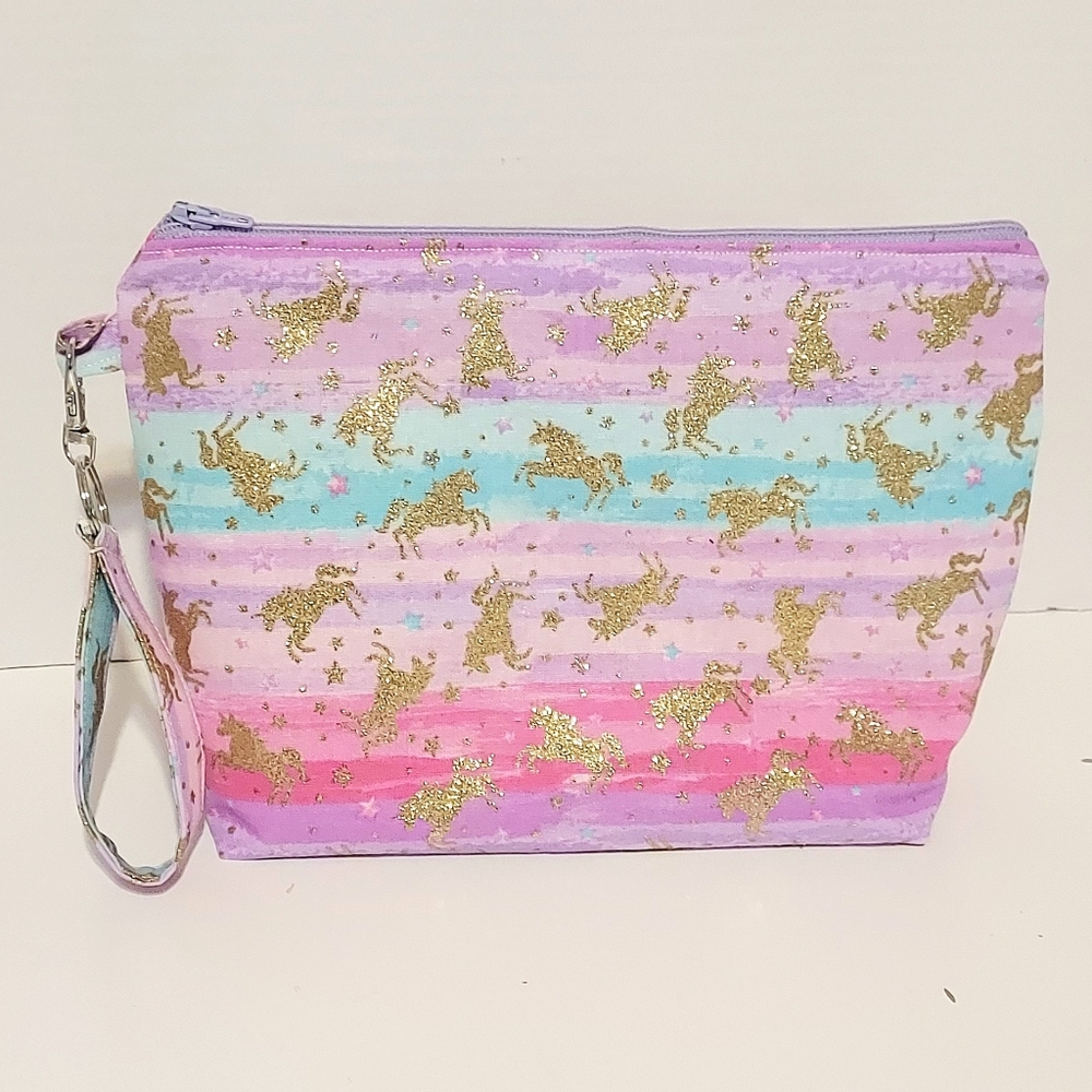 Unicorns fabric cosmetic bag